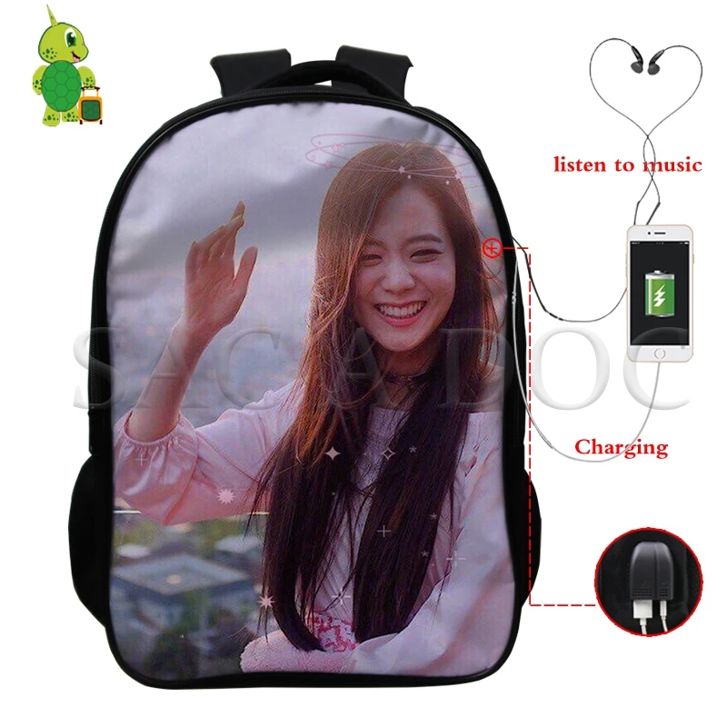 5 Корейские рюкзаки Kpop Blackpink Kill This рюкзак для женщин и мужчин USB зарядка для ноутбука сумка Jisoo/Дженни школьные и дорожные сумки - Цвет: 5