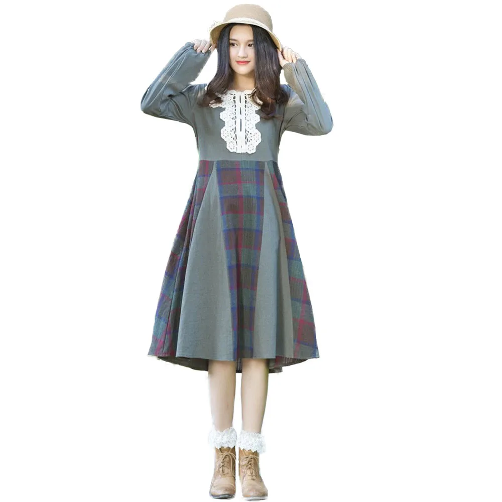 Женское модное платье трапециевидной формы плиссированное винтажное с длинным