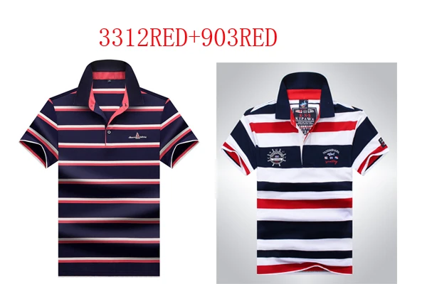3312RED-903RED Новое поступление, рубашка поло, брендовая, в полоску, умная, повседневная, Tace& Shark Polo, мужская, высокое качество, летняя, дышащая, camisa Polo - Цвет: 3312RED-903RED