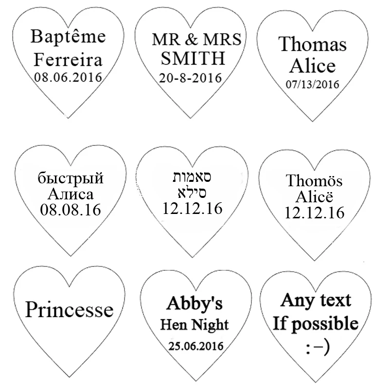 1 шт. персонализированный стол с гравировкой в виде чистого сердца подставка для