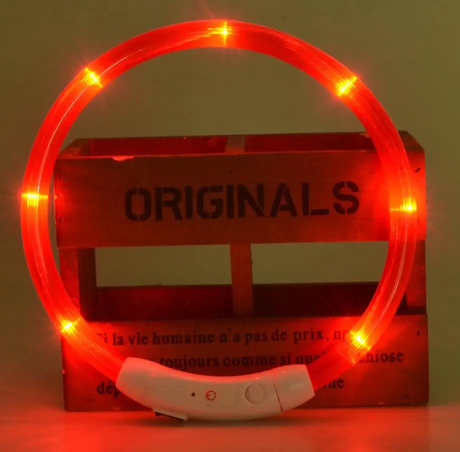 Светодиодный светильник-ошейник для собак, заряжаемый от USB, светящиеся ошейники для собак, светящиеся ошейники для домашних животных, светящиеся ошейники для ночной зарядки, светильник-вспышка, кольцо USB