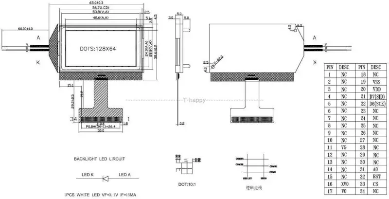 Новинка 2018 макетный набор Nodemcu 12864b матричный графический ЖК дисплей с точечной