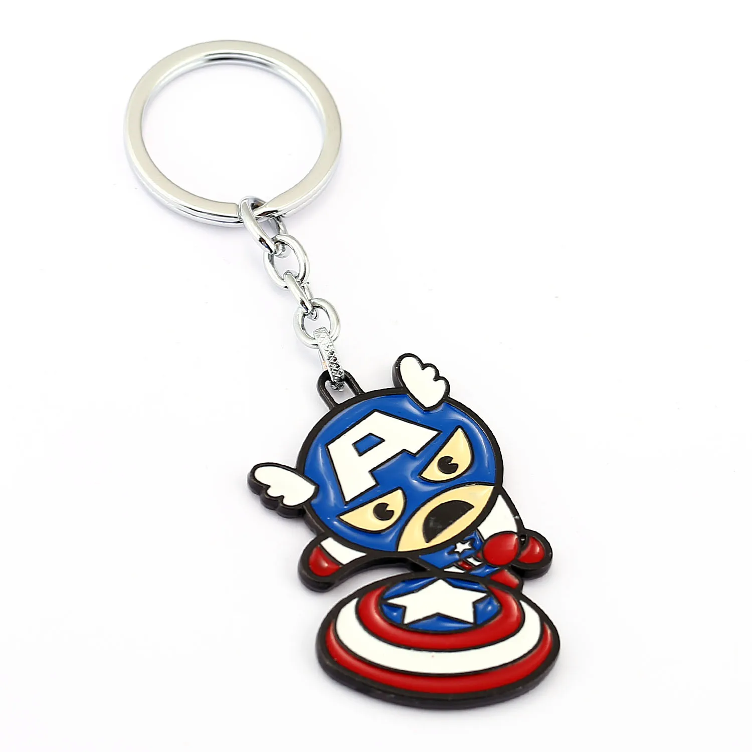Мультяшный супергеройский брелок Marvels автомобильные брелки для ключей Супермен Hellboy брелки сплав кулон фильм ювелирные изделия подарок на день рождения - Цвет: Лиловый