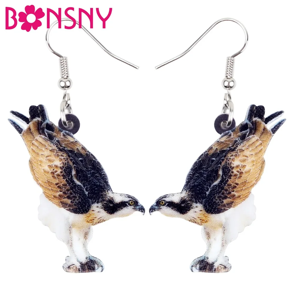 Акриловые серьги Bonsny новинка большие длинные висячие Osprey в виде птиц модные