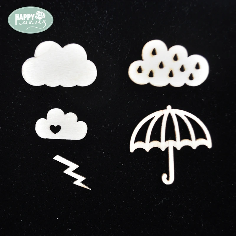 Happymems освещение деревянные формы Cloud Thunder украшения для скрапбукинга сделай сам