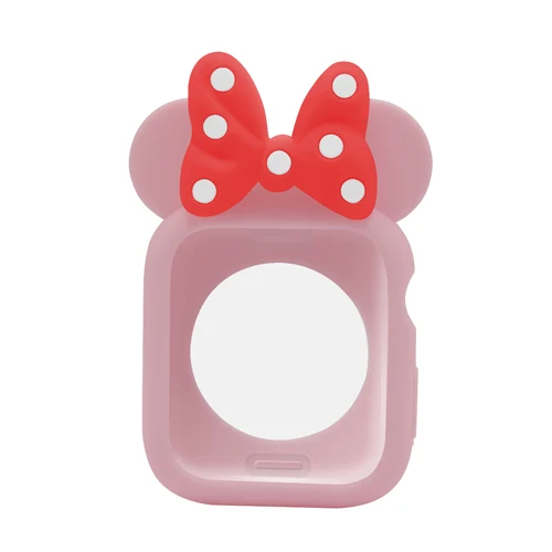 pink red Чехол для Apple Watch band Apple watch 5, 4, 3, ремешок 44 мм, 40 мм, iwatch series 5, 42 мм, 38 мм, милый защитный чехол с Минни Маус - Цвет: pink red