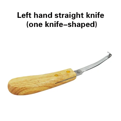 left hoof Knive Нож-копыта для крупного рогатого скота, ножи с двойными краями, лезвие Farrier, конь, коза, овца, деревянная ручка, набор, левая+ правая рука, прямой нож - Цвет: left hoof Knive