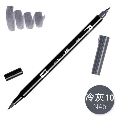 N45 1 шт., TOMBOW, AB-T, Япония, 96 цветов, художественная кисть, ручка с двумя головками, маркер, профессиональный водный маркер, ручка для рисования, Kawaii, канцелярские принадлежности - Цвет: N45