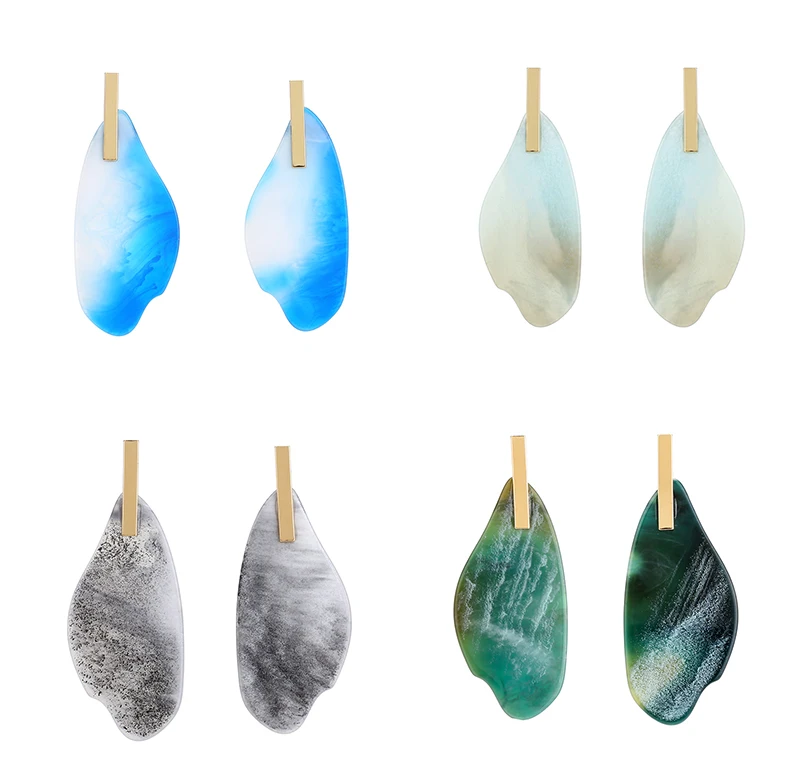 Irregular design Acrylic Drop Earring For Women Fashion Multicolor Statement Marble Effect Earring Acetate Jewelry