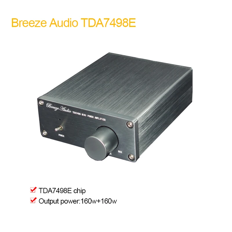 Вreeze Audio(Бриз аудио стерео аудио усилитель TDA7498E 2-канальный мини Hi-Fi класса D Интегрированный усилитель для акустические системы для домашнего 160W