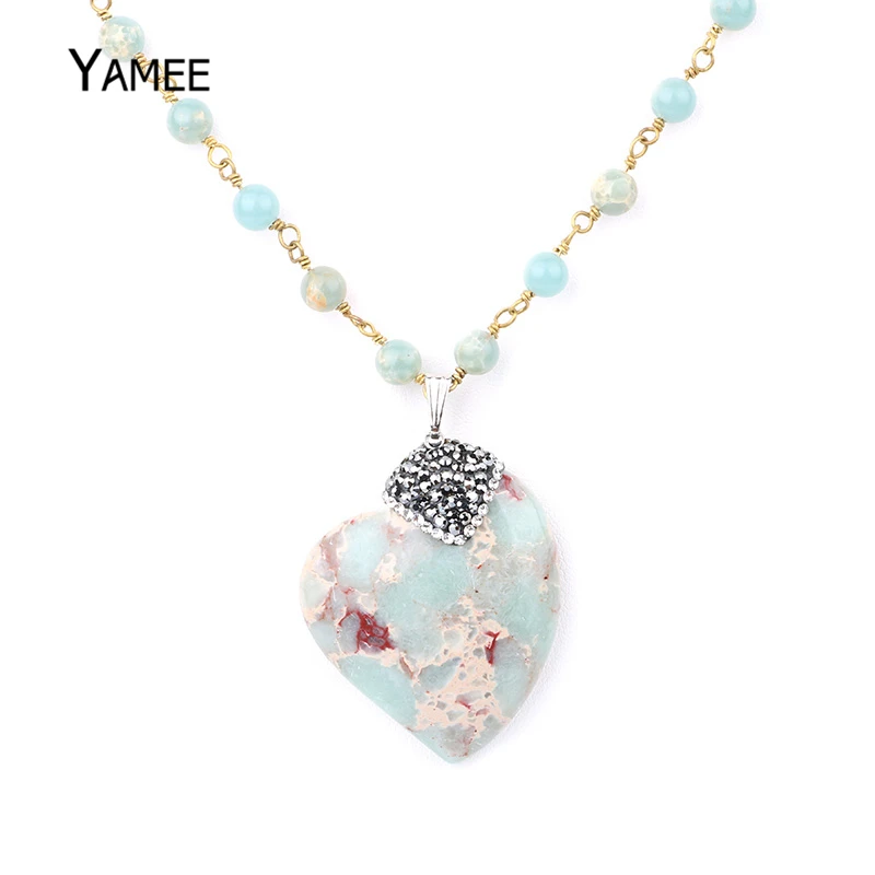 Модная женская подвеска-бирюза с бусинами украшение ручной работы | Украшения и