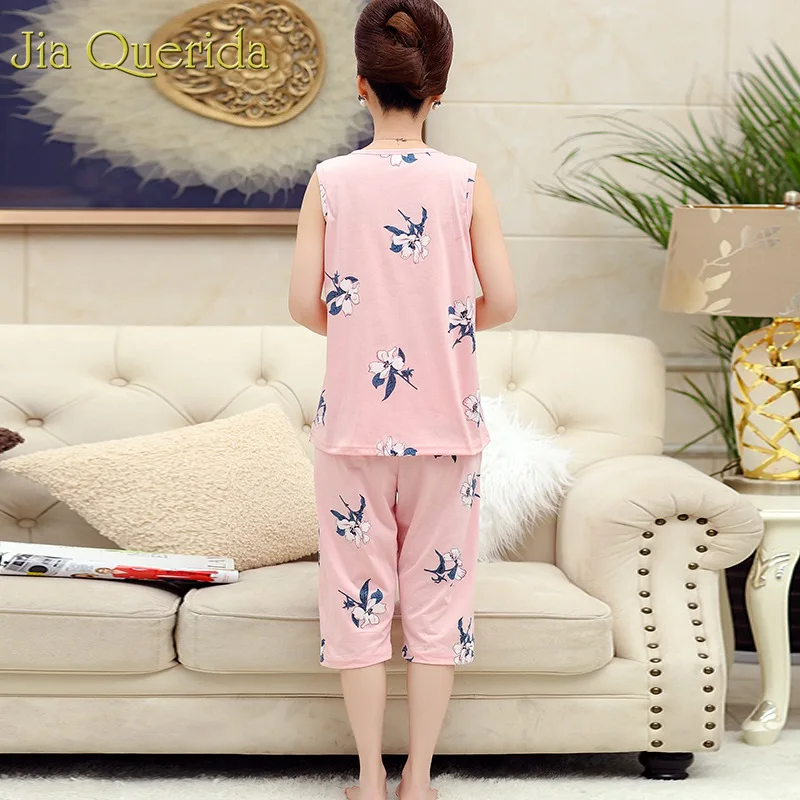 Хлопковые пижамы больших размеров новинка 2019 Женская домашняя одежда летние