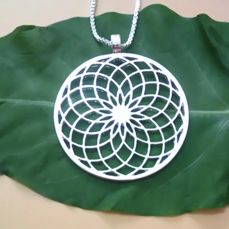 Подвеска в виде подсолнуха посеребренные ожерелья и подвески с цепочкой для