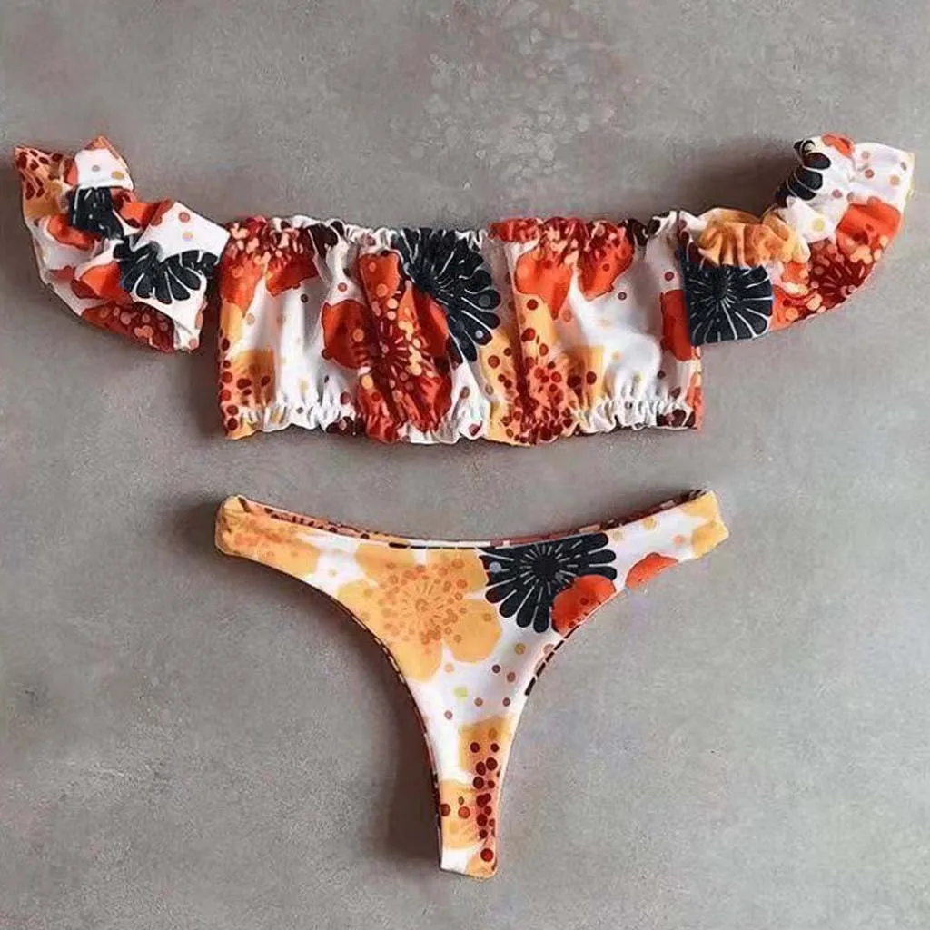 2019 сексуальные бикини для женщин и девушек комплект с цветочным принтом мягкий