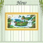 Горная река в китайском стиле пейзажа Счетный Печать на холсте DMC 14CT 11CT вышивки крестом Рукоделие наборы вышивка для ухода за кожей