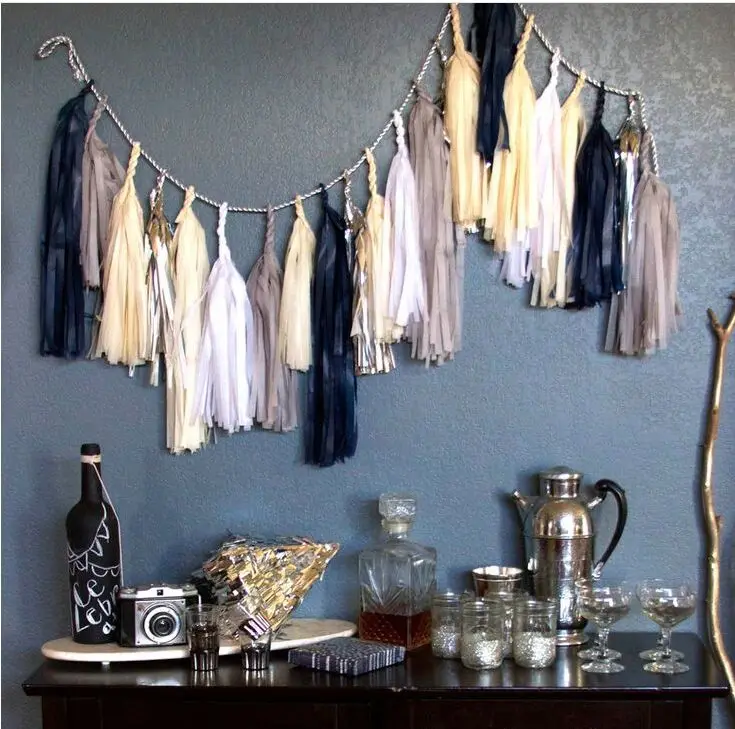 

500pcs 100packs Tassel Garland Tissue Paper Tassels Garland Birthday Party wedding decoration