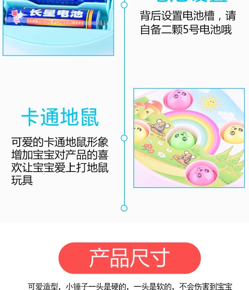 Игрушечный молоток мультфильм хит хомяк музыка детские игрушки, животные Хлопушка вечерние родитель-детская игра развивающие подарки на день рождения