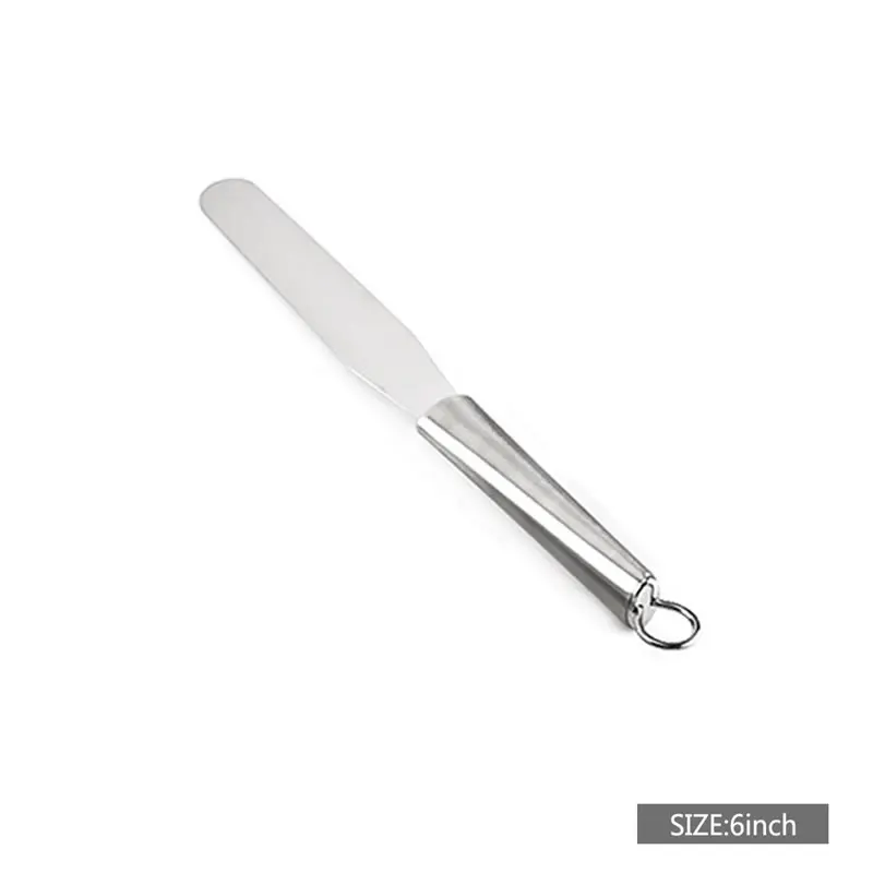 Straight-6 Inch QueenTime лопатка из нержавеющей стали для глазури лопатки для крема скребок для масла инструменты для украшения торта прочная кухонная утварь - Цвет: Straight-6 Inch
