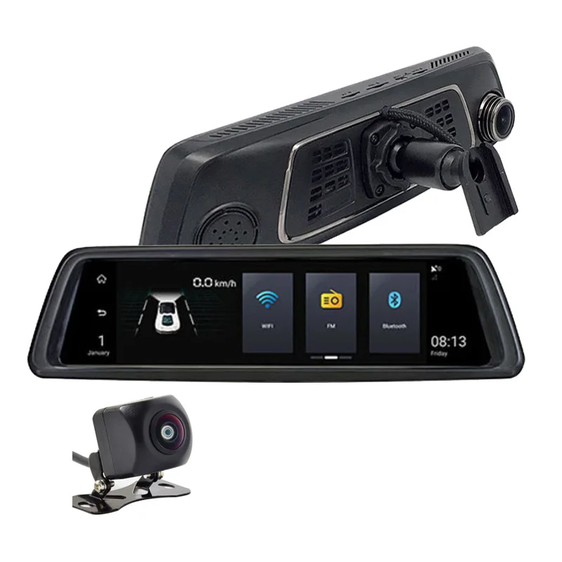 1" Full FHD 1080P двойной объектив Автомобильный видеорегистратор зеркало заднего вида для авто камеры ADAS BT wifi Touch ips 4G Android зеркало gps