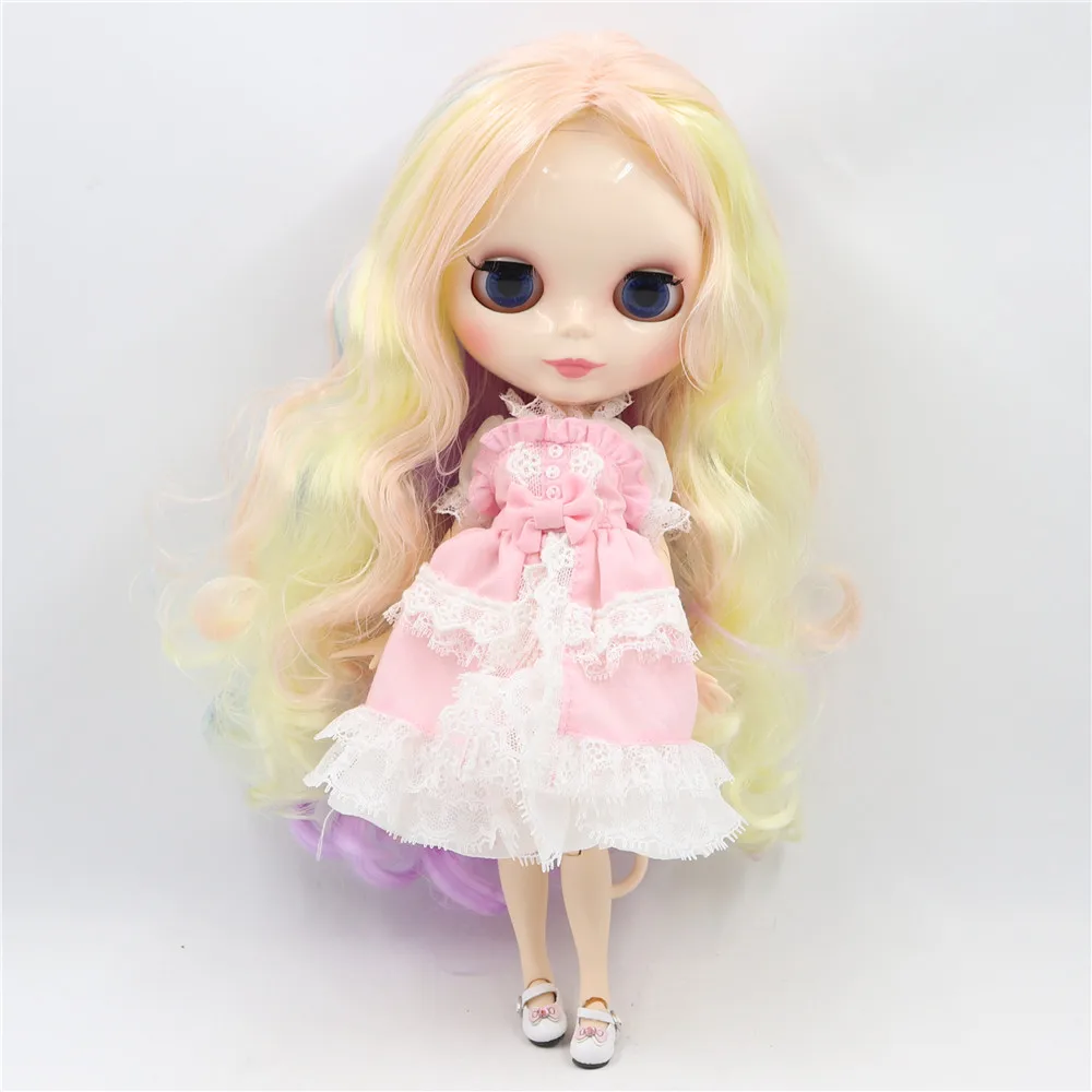 Ледяной DBS Blyth кукольные шарнирное тело из белой кожи разноцветные волосы diy