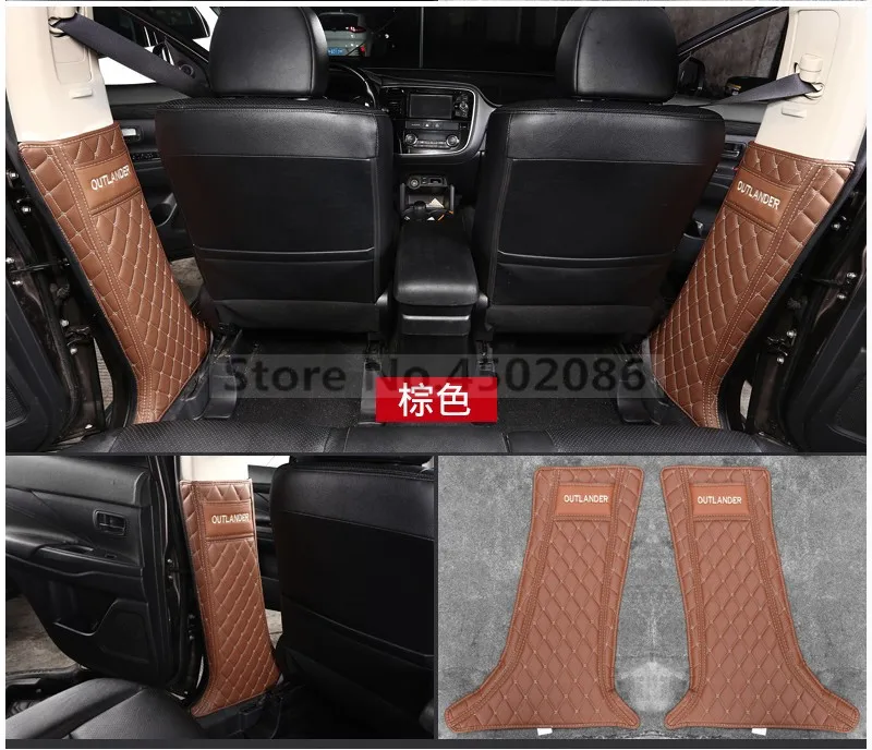 В форме автомобиля из микрофибры анти-kick пластина анти-игровой коврик для Mitsubishi Outlander 2013-, покрытой качественным чехлом 2 шт./компл