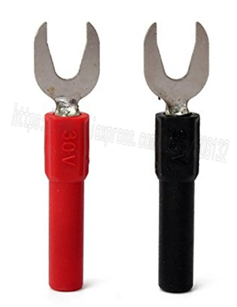 Изоляционные 7 2 мм Лопата разъемы Y вилка клеммы для 4 банановые вилки 30VAC / 60VDC 36A