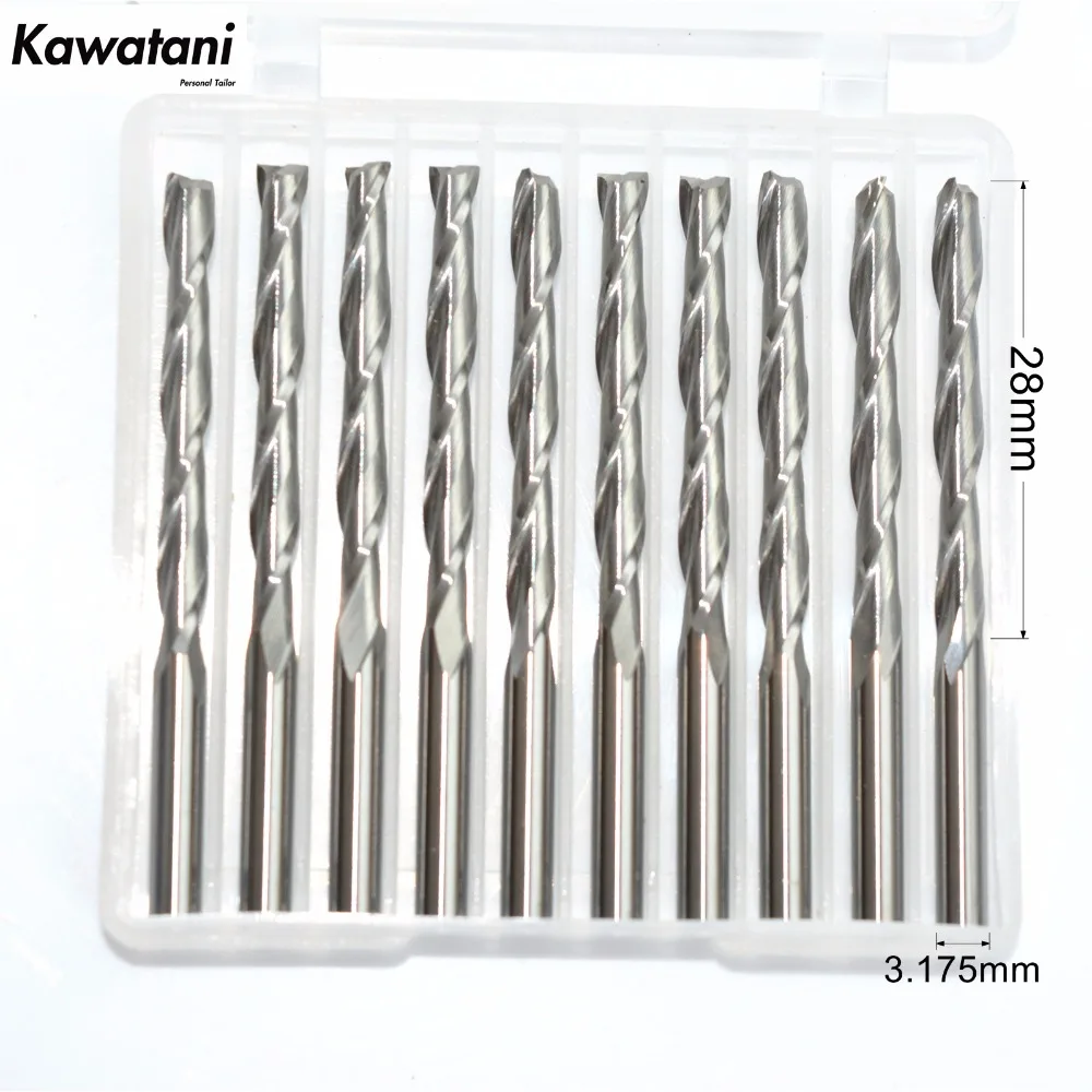 Фреза твердосплавная с 2 канавками 3 175 мм х 28 10 шт. |