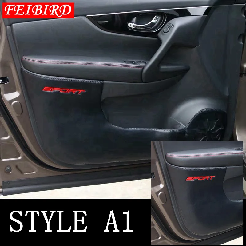 A1 Автомобильная Внутренняя дверь анти Kick Pad Коврик декоративная накладка/Внутренняя защита комплект Подходит для Nissan Qashqai J11 - Название цвета: A1