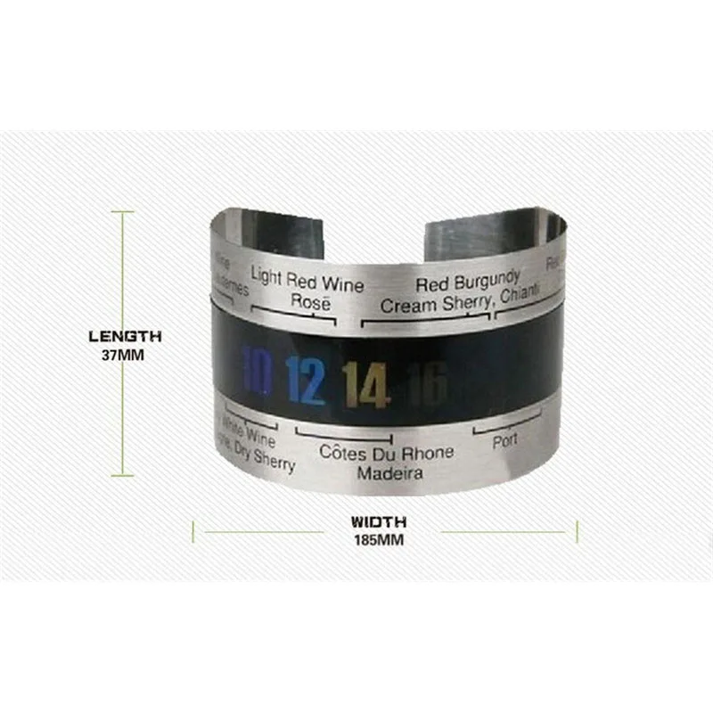 Цифровой браслет-термометр из нержавеющей стали с ЖК-дисплеем красного вина