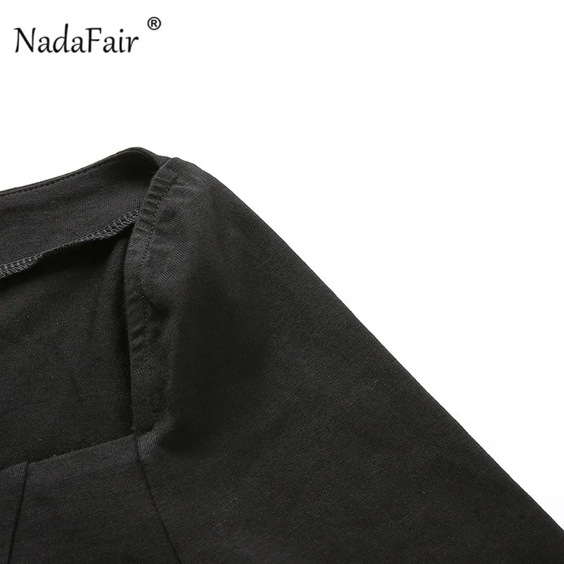 Nadafair, Ретро стиль, длинный рукав, черный, боди для женщин, осень, весна, боди для женщин,, обтягивающие, сексуальные, Клубные, ретро комбинезоны для женщин