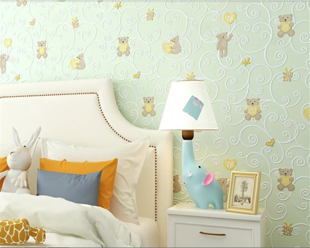 Обои для детской комнаты в Корейском стиле 3D Медведь стерео Защита окружающей
