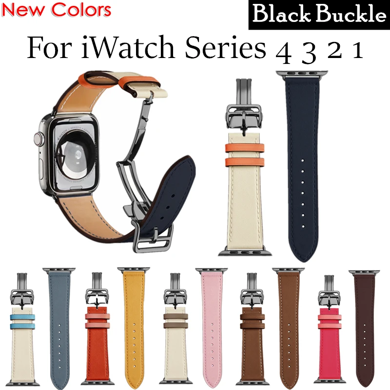Herm логотип на ремешке с застежкой для Apple Watch Series 5 4 3 2 1 44 мм 40 мм 42/38 мм кожаный ремешок для iwatch