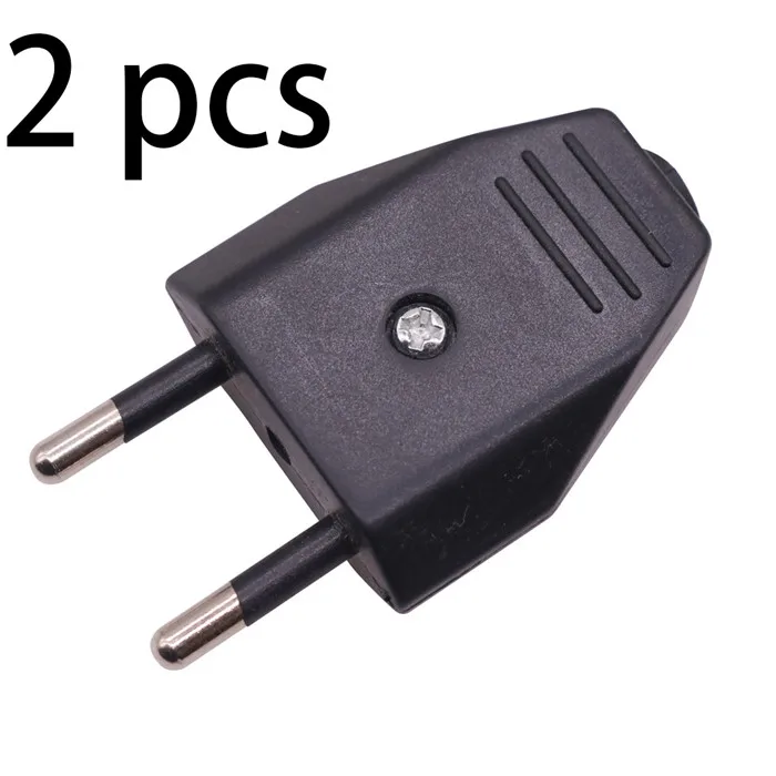 2 pcs black Маленькая вилка 2 шт/жирная пробка 1 шт Европейский стандарт Плаги Tetardant ABS - Цвет: 2 pcs black