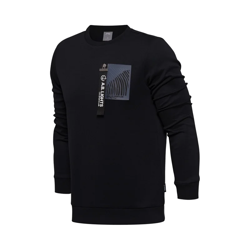 Мужской свитер с подкладкой из полиэстера Li Ning повседневный спортивный 87% хлопка