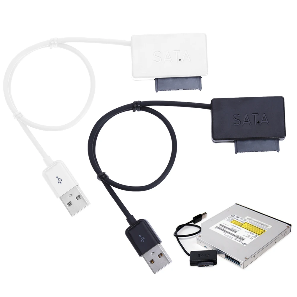Ноутбук CD ROM диск SATA к USB кабель 6P + 7P 2 0 Легкий привод линии ноутбука внешний