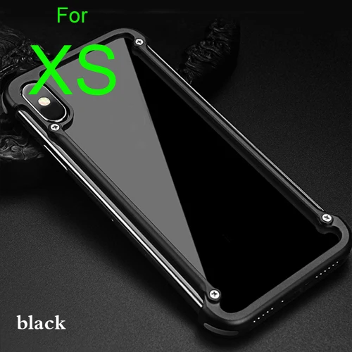 Металлический Utral-Thin Corver бампер чехол для iPhone XR, Простой деловой стиль с выемкой дизайн и силиконовая подушка безопасности - Цвет: black