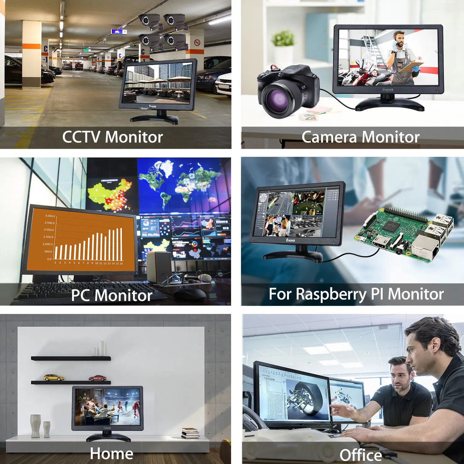 Eyoyo h1116 12 дюймовый HD 1080 P IPS ЖК дисплей безопасности Мониторы Экран Вход аудио видео