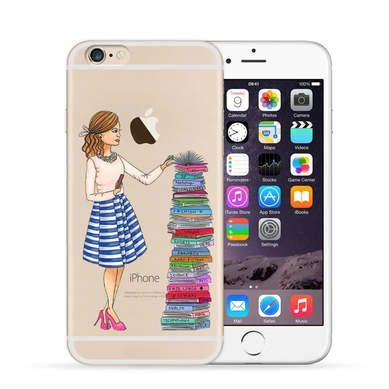 Ультратонкий чехол книжка из мягкого ТПУ с кристаллами для iPhone X 5S SE 6 6s 7 8 Plus