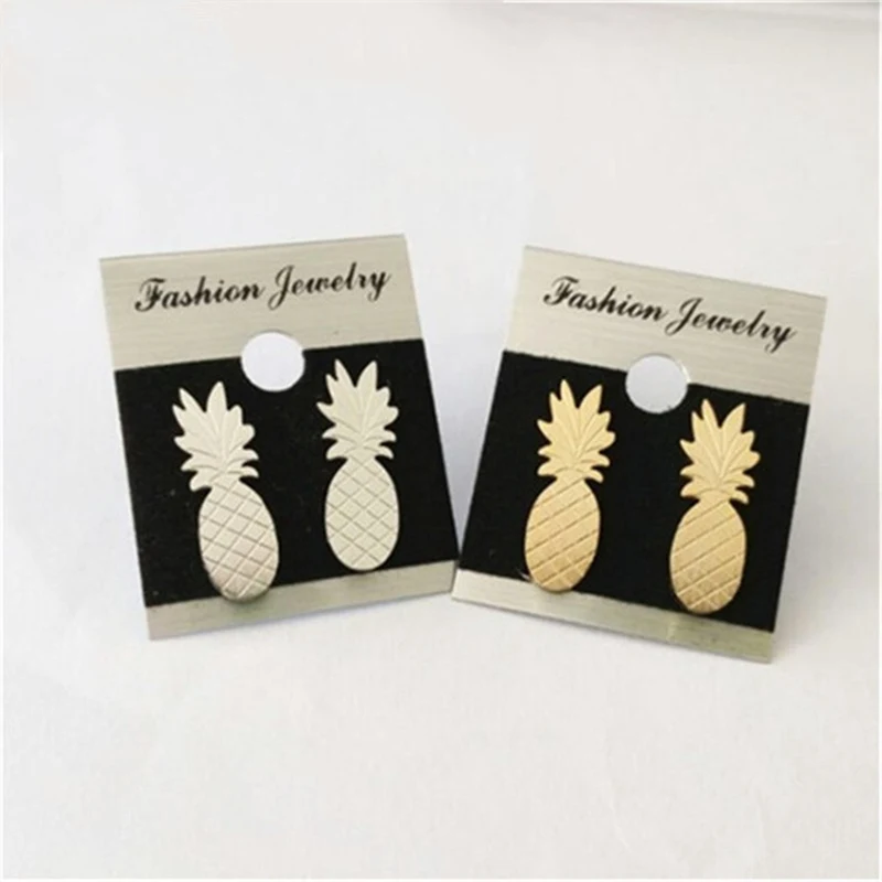 Модные серьги гвоздики в виде тропических фруктов с желтым ананасом для женщин и