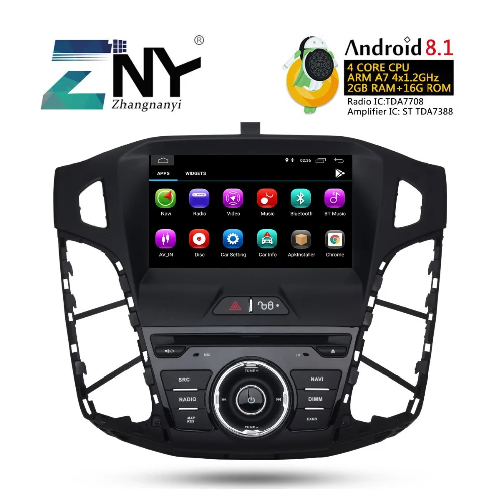 Android 8 1 автомобильный DVD Автомагнитола для фокуса 2011-2017 gps навигация Bluetooth