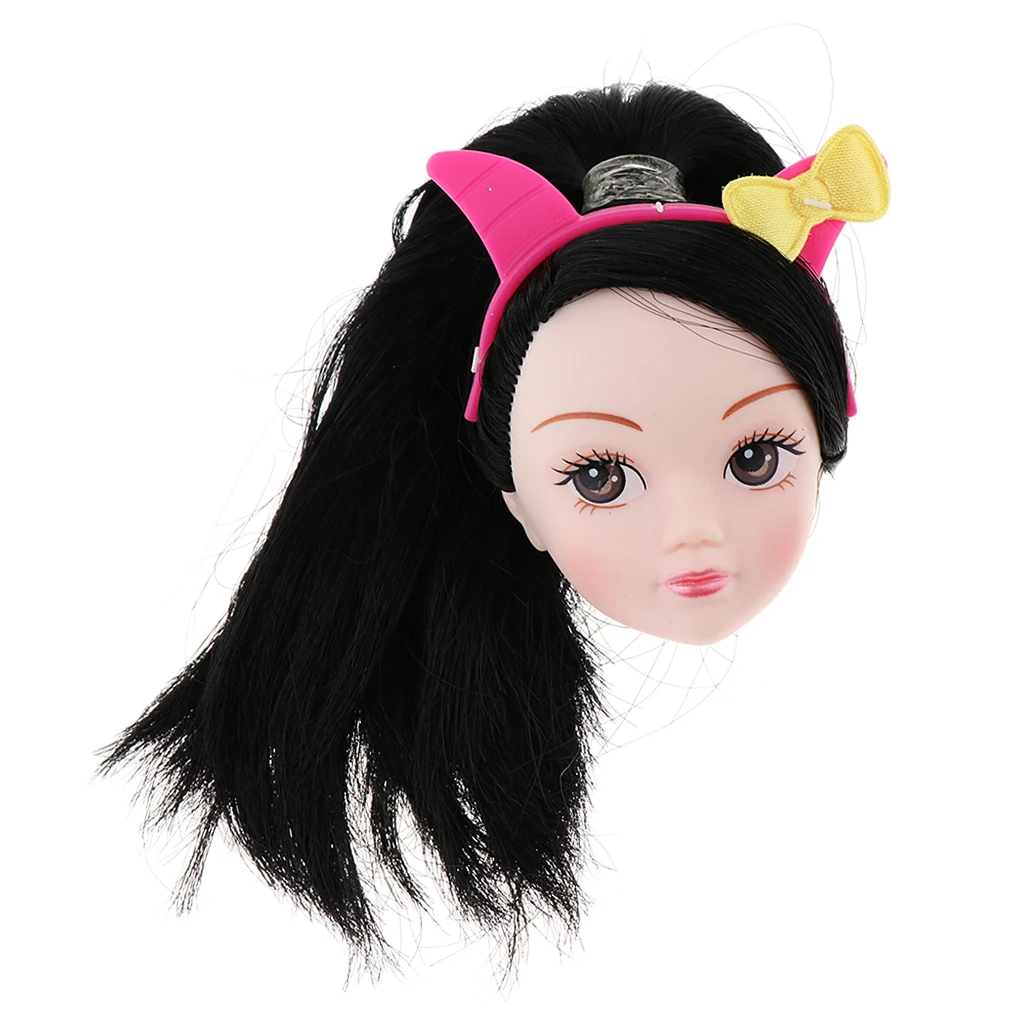 Кукольная голова с прямым конским хвостом глаза рисунком для 1/6 BJD кукла Синьи