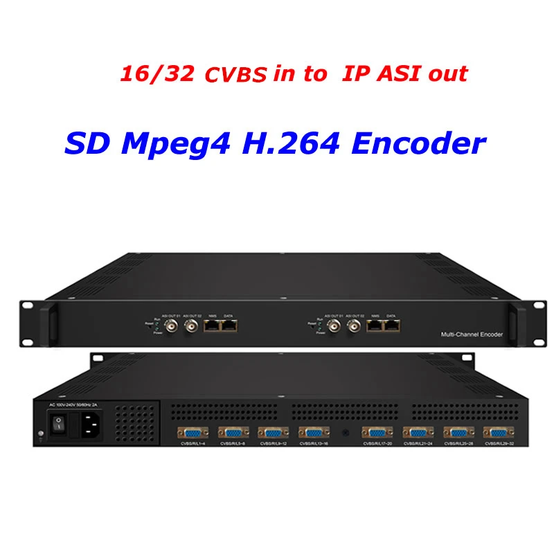 RCA AV к Mpeg4 16/32 CVBS MPEG4 H.264 SD видео кодировщик для многоканальной памяти IP ASI CATV
