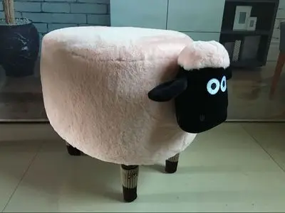pink sheep bastic Творческий ягненок изменить обувь стул для макияжа туалетный стул хранения диван моющиеся табурет - Цвет: pink sheep bastic