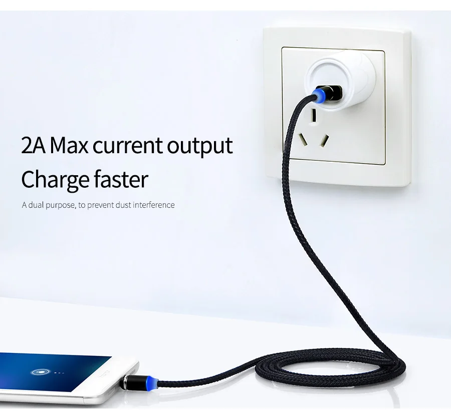 Двойной Магнитный кабель type-C USB C 1,2 м 2A кабель для светодиодного зарядного устройства Магнитный зарядный провод type-C для Xiaomi MIX 2S для huawei P20