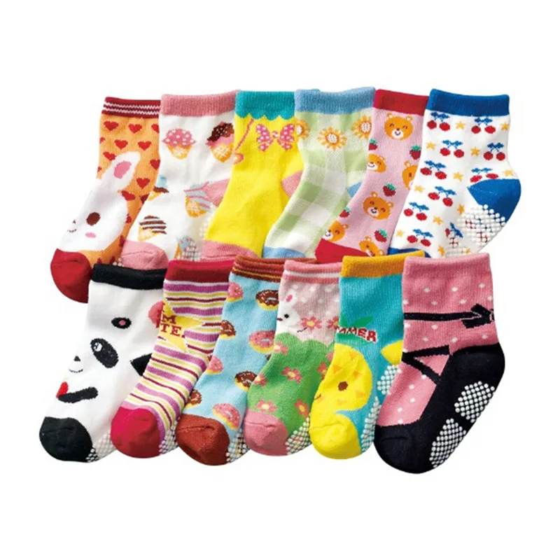 Носки детские Резиновые Нескользящие на возраст 1 3 года|kids socks|girls sockscartoon kids socks |