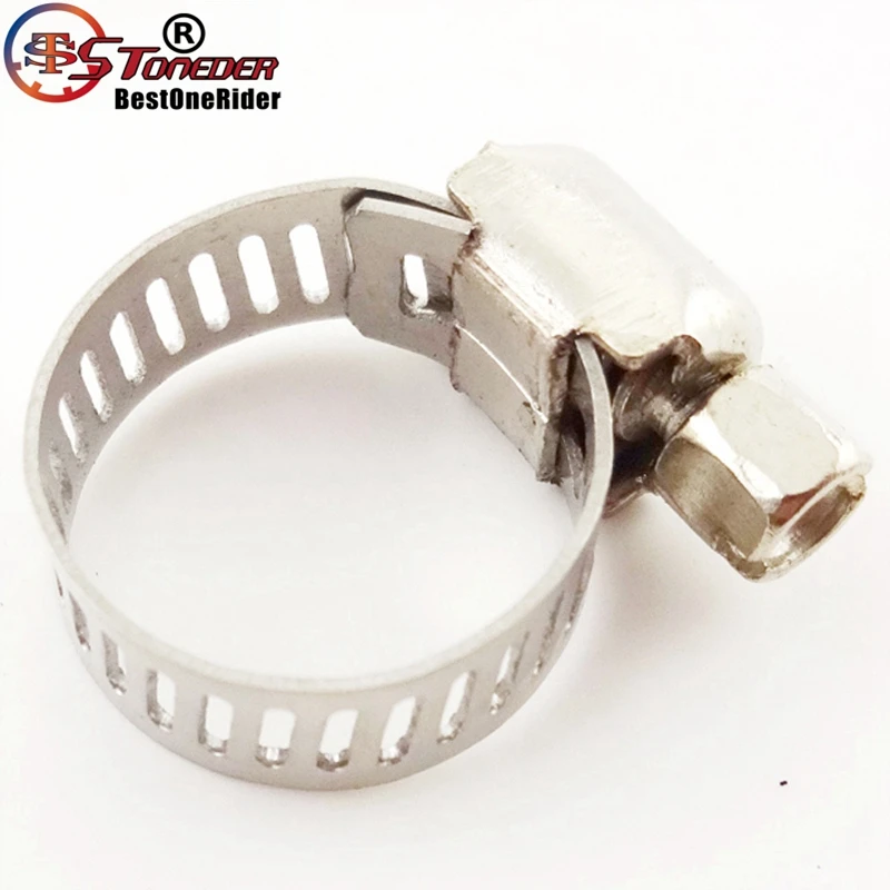 STONEDER Adjusterable Fuel Hose Pipe Clamps Clips 10mm 11mm 12mm 13mm 14mm 15mm 16mm For Pit Dirt Motor Bike Motorcycle ATV Quad |