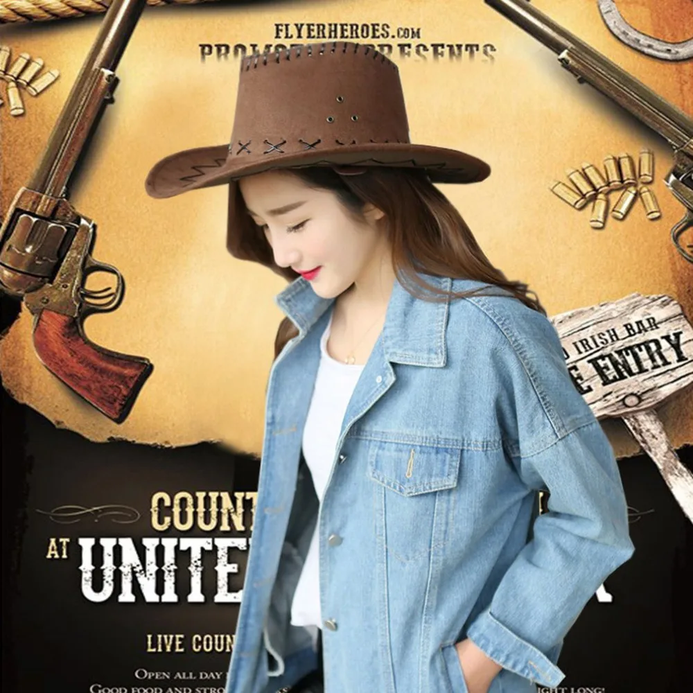 Модная дизайнерская дышащая мужская и женская шляпа в ковбойском стиле летняя