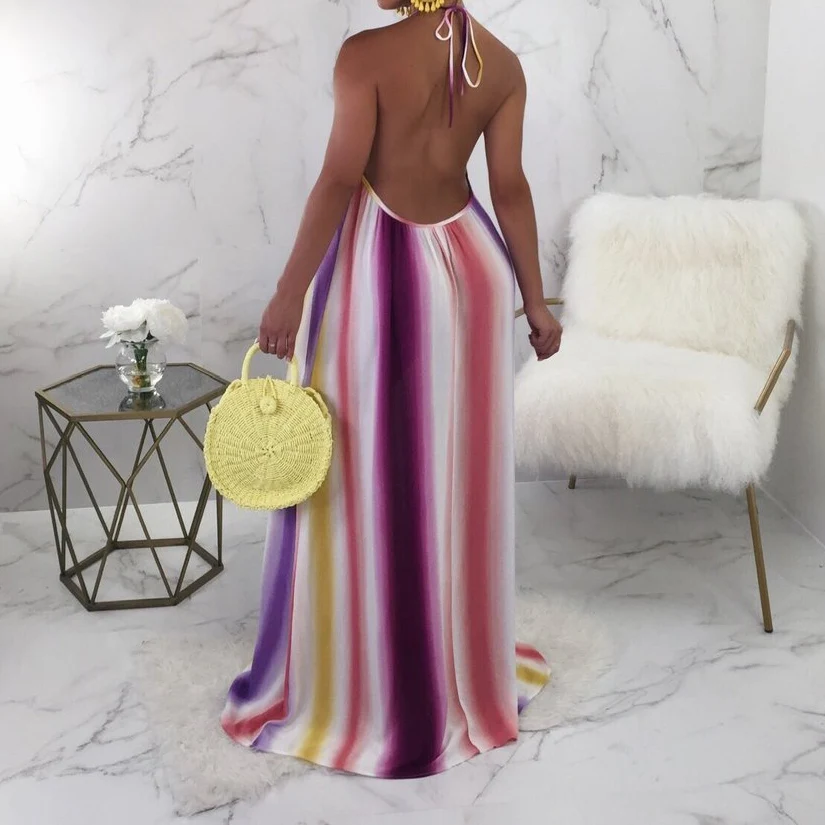 2018 Для женщин Летнее сексуальное платье на завязках без рукавов с длинными