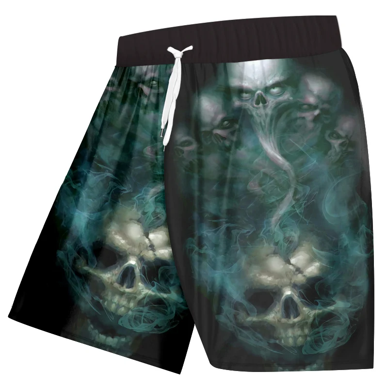 Шорты UJWI мужские с 3D-принтом повседневные пляжные металлическим черепом для