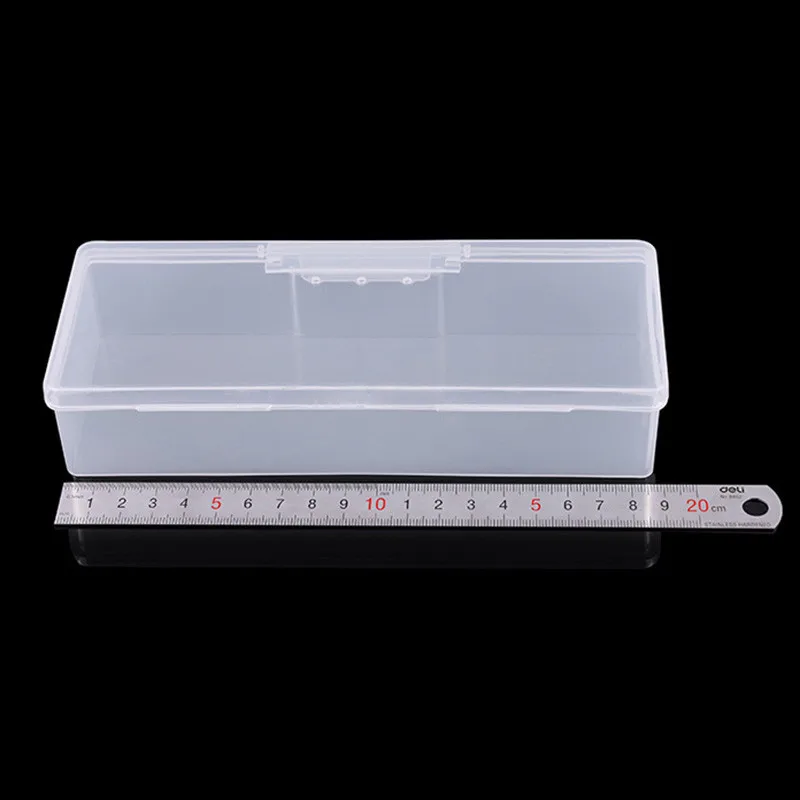 Пластиковый прозрачный/розовый контейнер для маникюра 1 шт.|Стразы и украшения| |